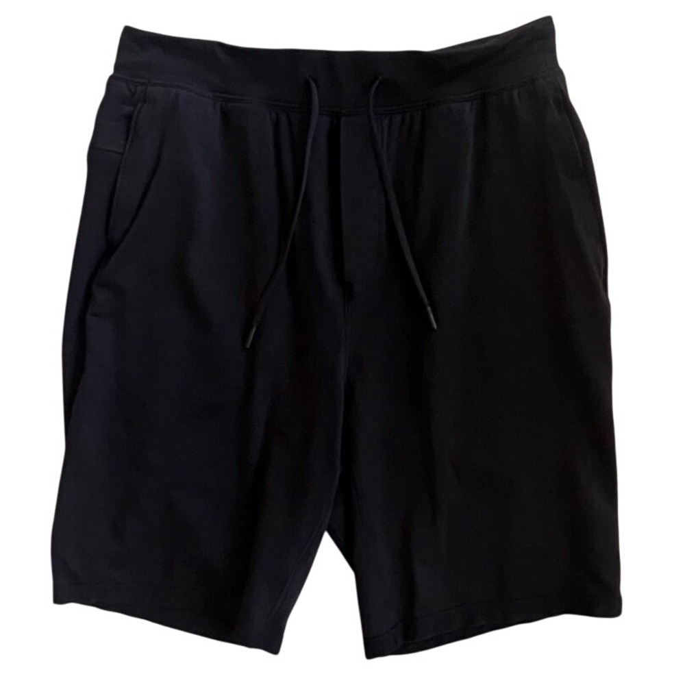 Lululemon Athletica Mens Black 100% Cotton Drawstring Athletic Shorts Size L